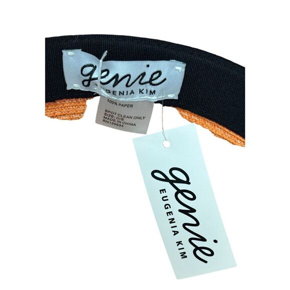 genie Eugenia Kim Sun Hat Pink 100% Paper NWT OSFA - Picture 3 of 5